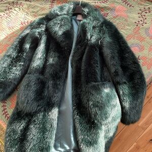 Green Faux Fur Coat